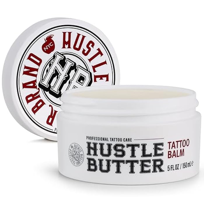 hustle butter deluxe Hustle Butter Tattoo Aftercare 5oz Tattoo Balm, Heals + Protects New Tattoos and Rejuvenates Older Tattoos - 100% Vegan Cream No-Petroleum - Image 1